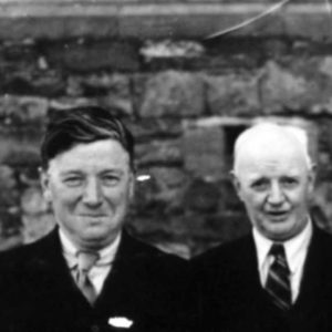 Collector Tomás Mac Cuilleannáin, Tommy Hollywood on left with Frank McNeice